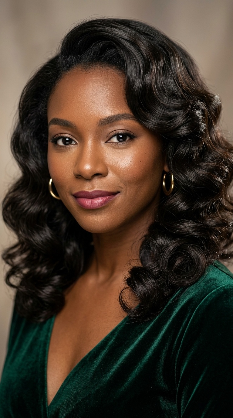 Retro Hollywood Glam Waves
