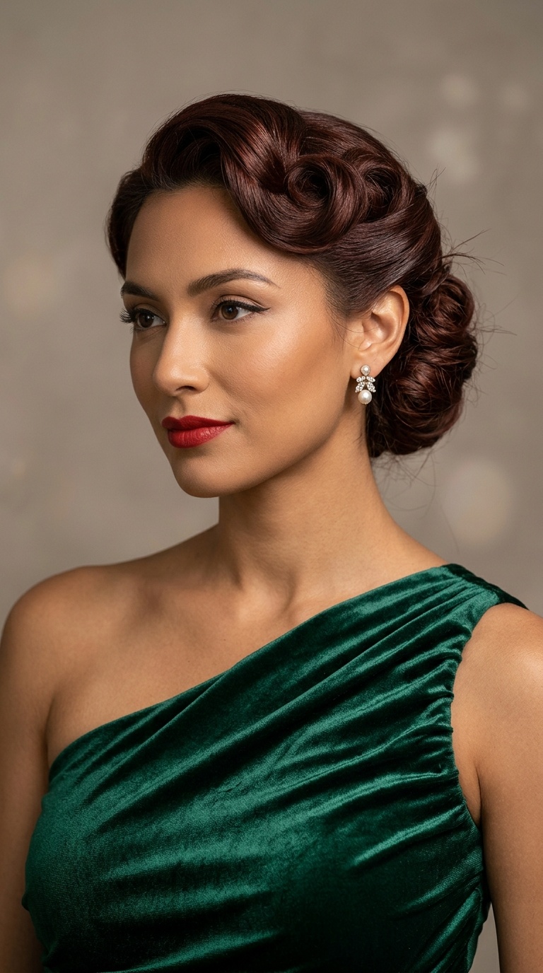 Retro-Inspired Victory Roll Updo