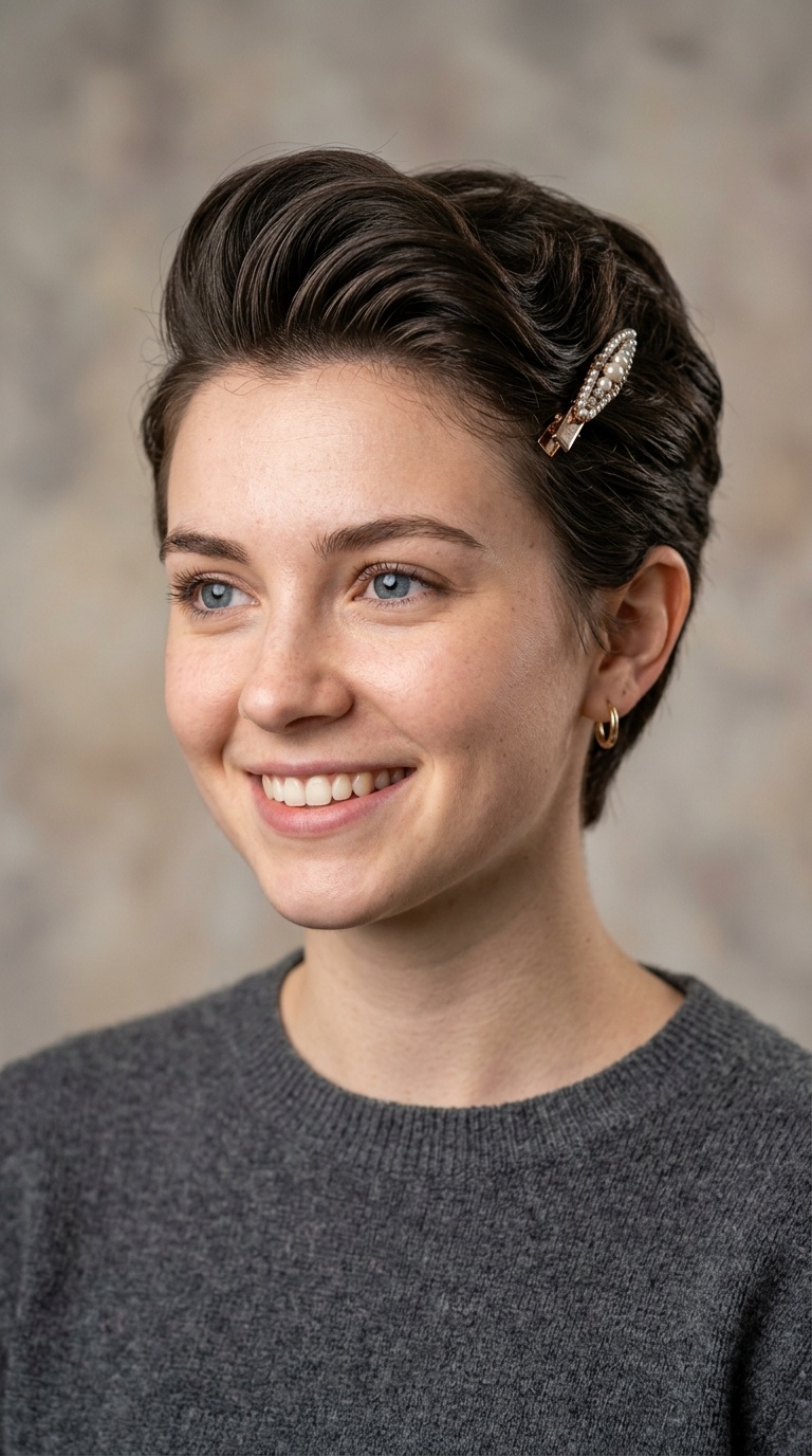 Retro Pompadour with Clip