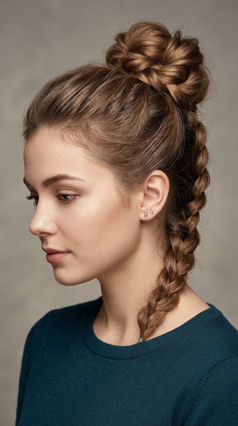 Reverse French Braid Bun