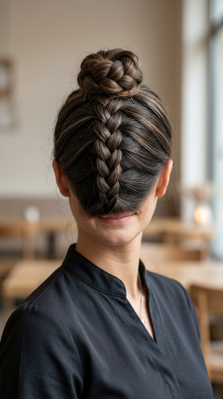 Reverse French Braid Bun
