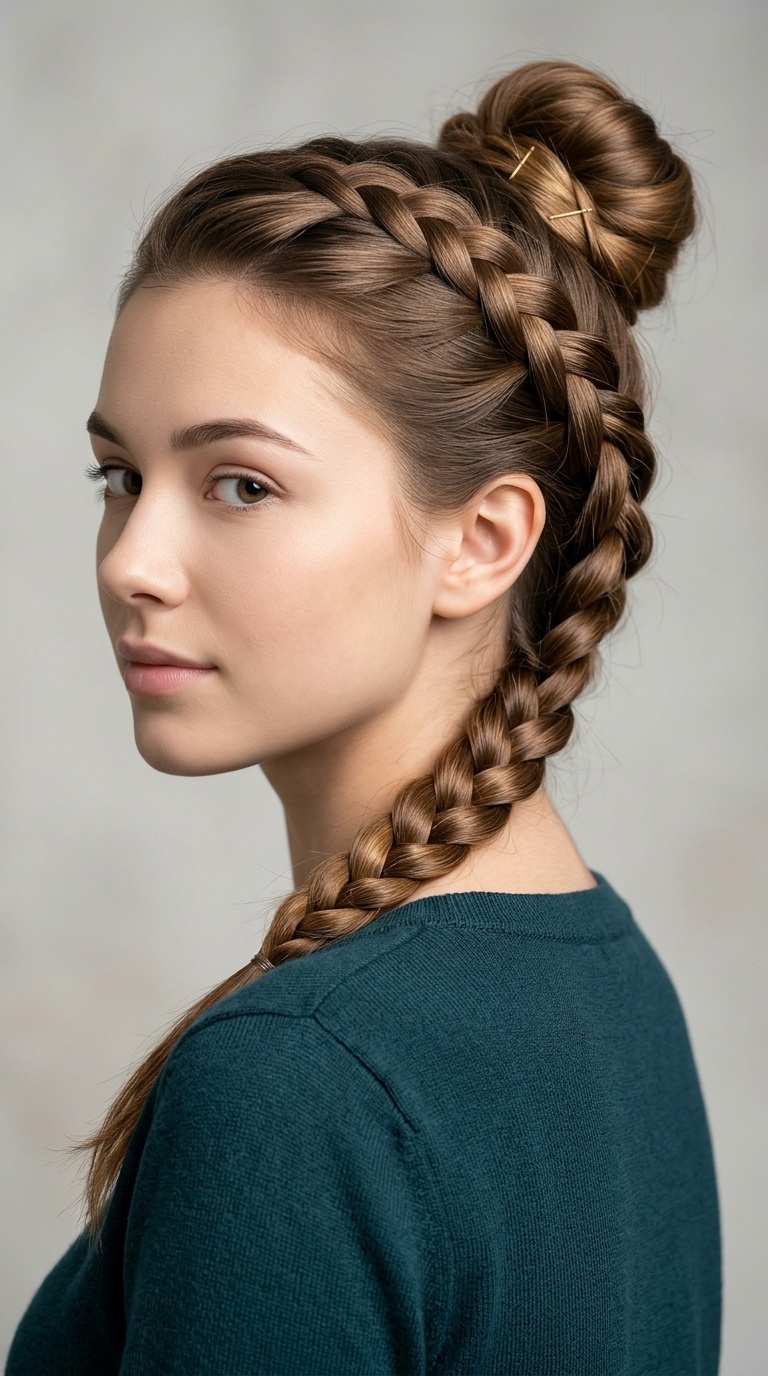 Reverse French Braid Bun