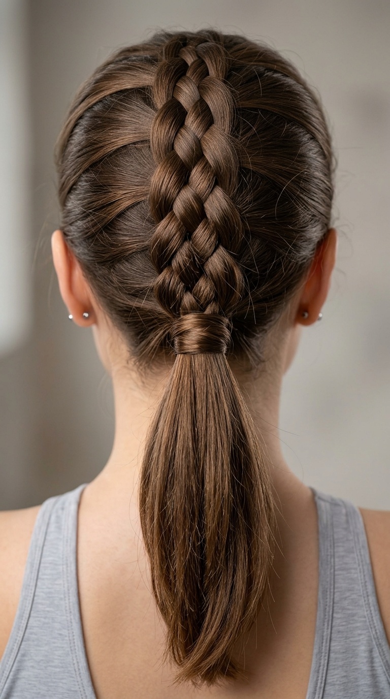 Reverse French Braid into Low Pony
