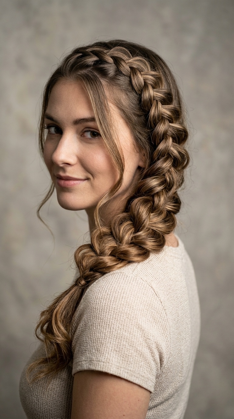 Reverse French Braid Side Cascade