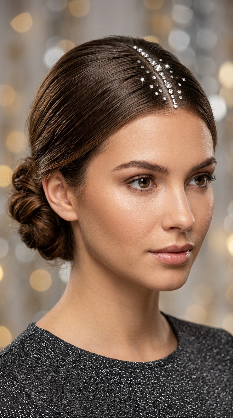 Rhinestone Parting Detail