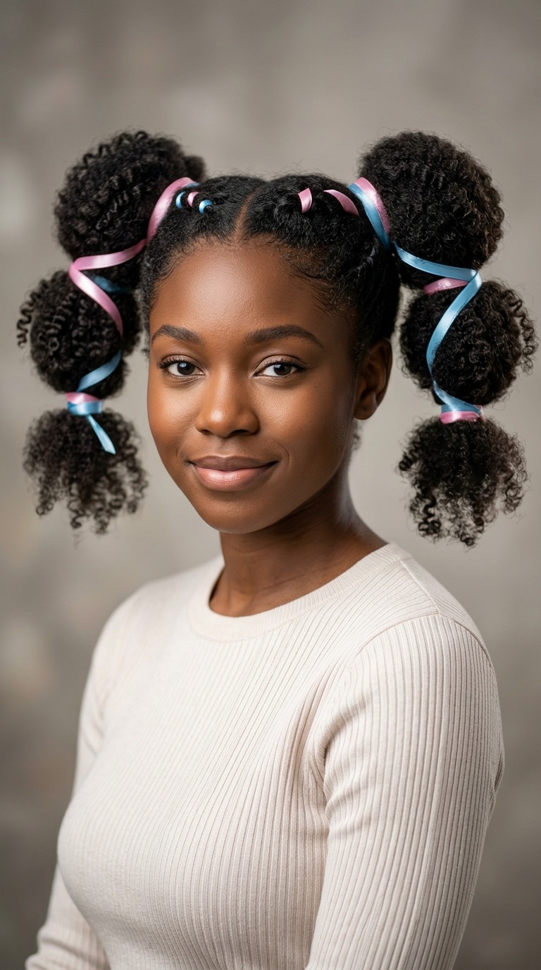 Ribbon-Accented Pigtails