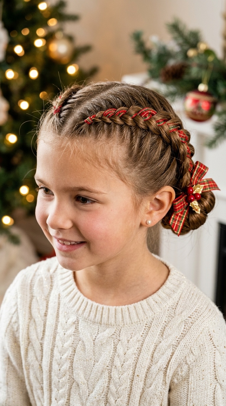 Ribbon-Intertwined Dutch Braids