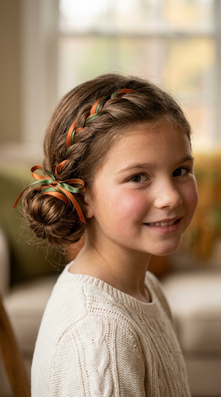 Ribbon-Laced Low Bun