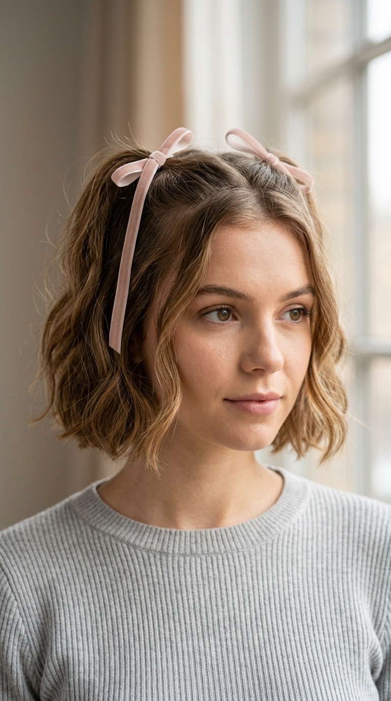 Ribbon-Tied Half-Ups