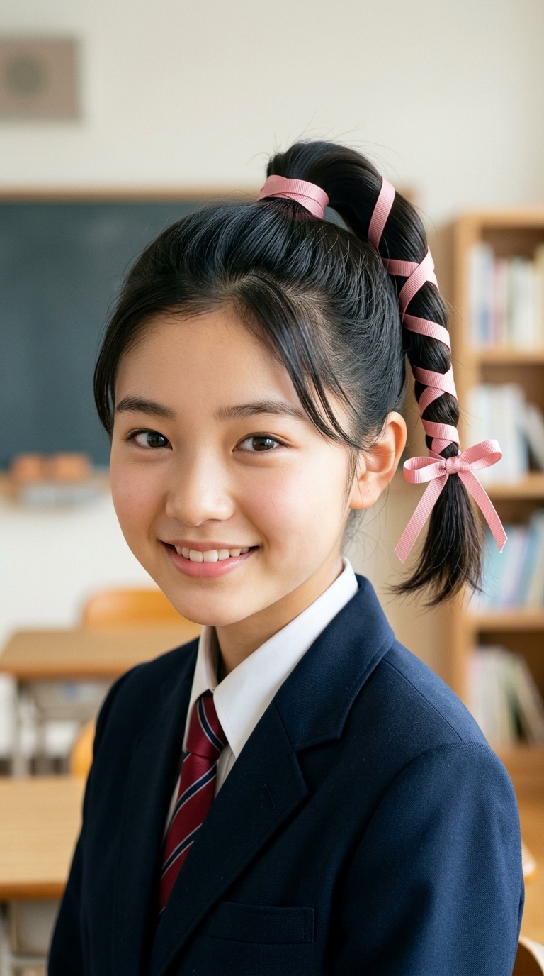 Ribbon-Wrapped Ponytail