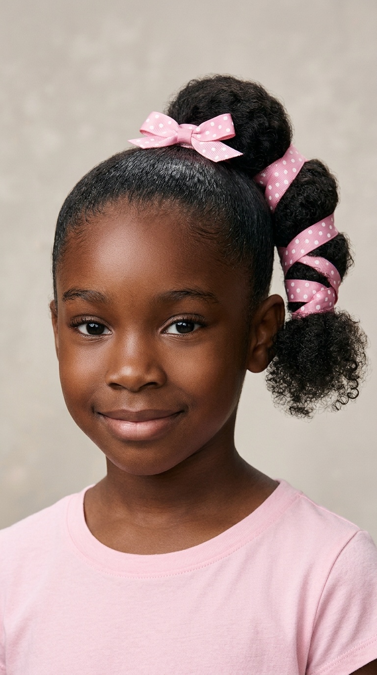 Ribbon-Wrapped Ponytail Puff