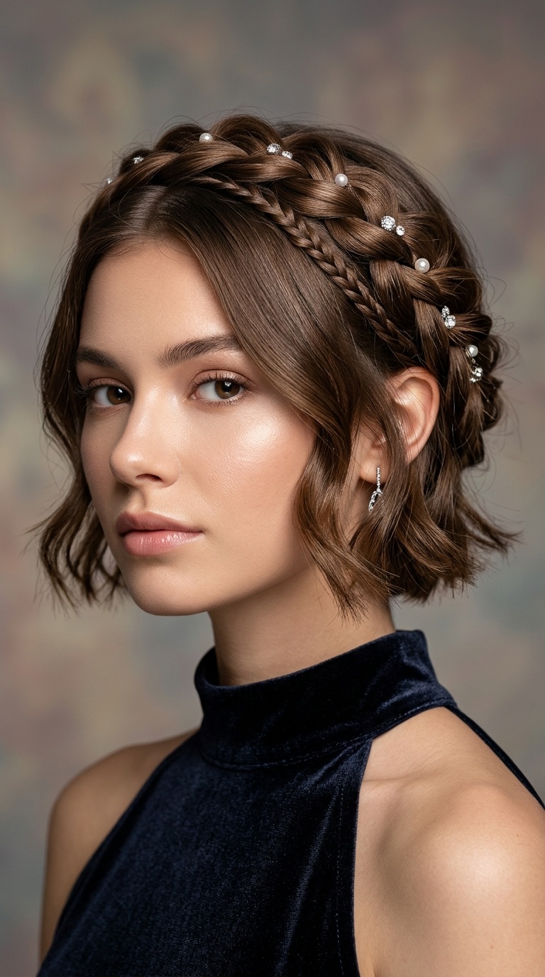 Romantic Braided Crown for Bobs