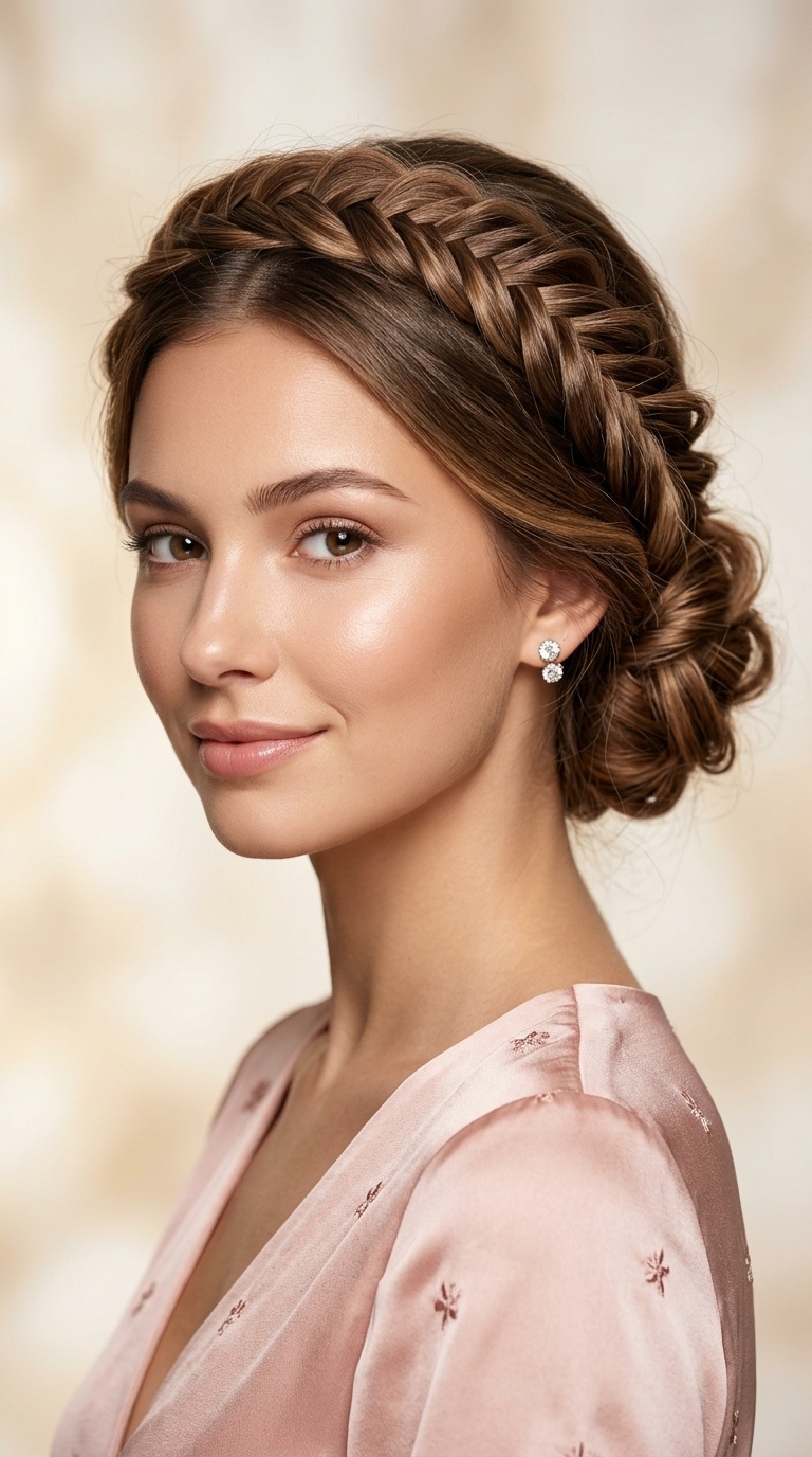 Romantic Fishtail Halo Chignon