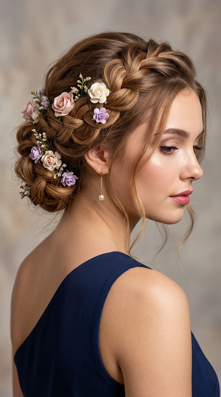 Romantic Floral-Woven Updo