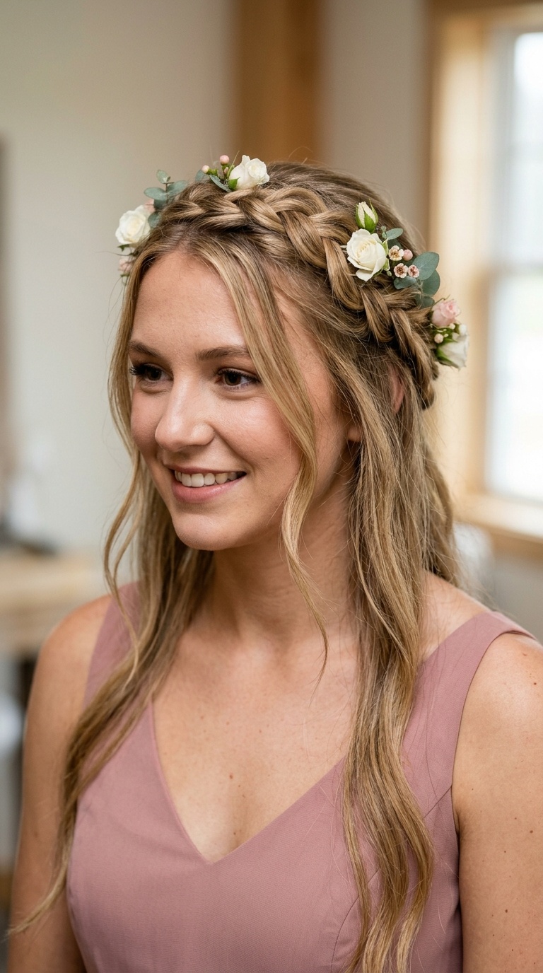 Romantic Flower Crown Braids