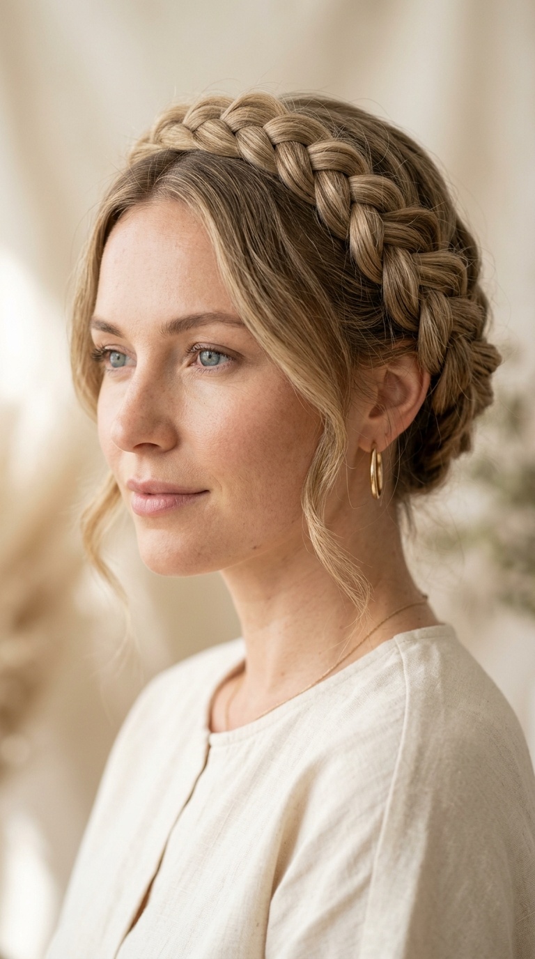Romantic French Braid Crown