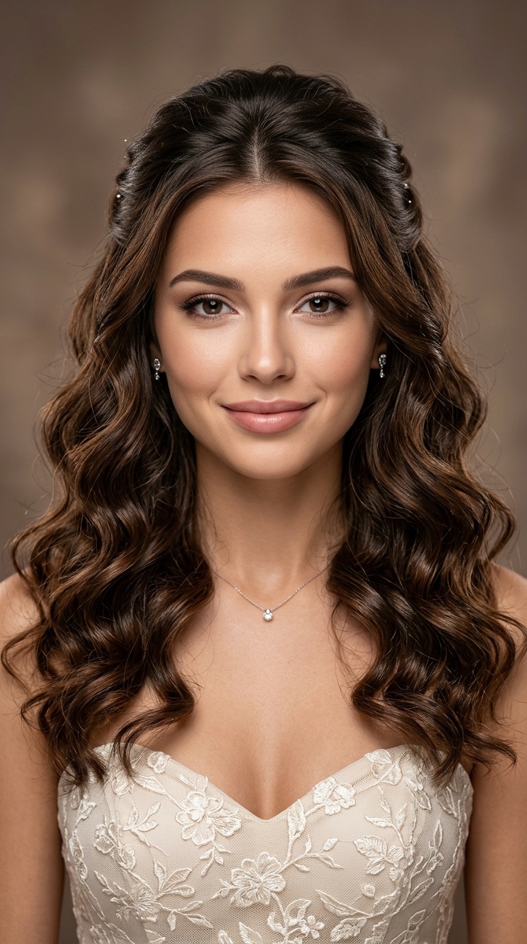 Romantic Half-Up Half-Down with Curls