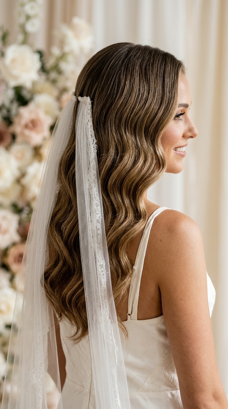 Romantic Hollywood Waves with Low Back Placement