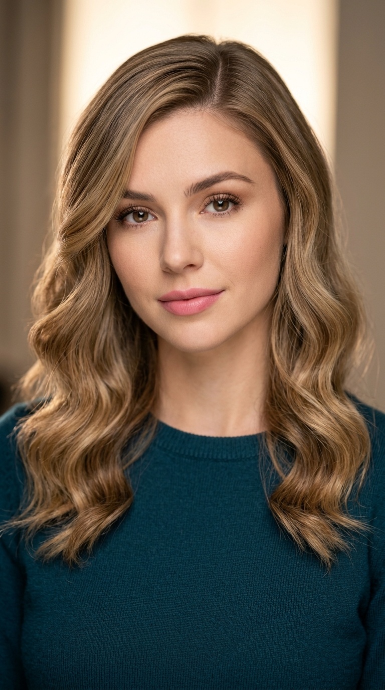 Romantic Loose Waves with a Side Part