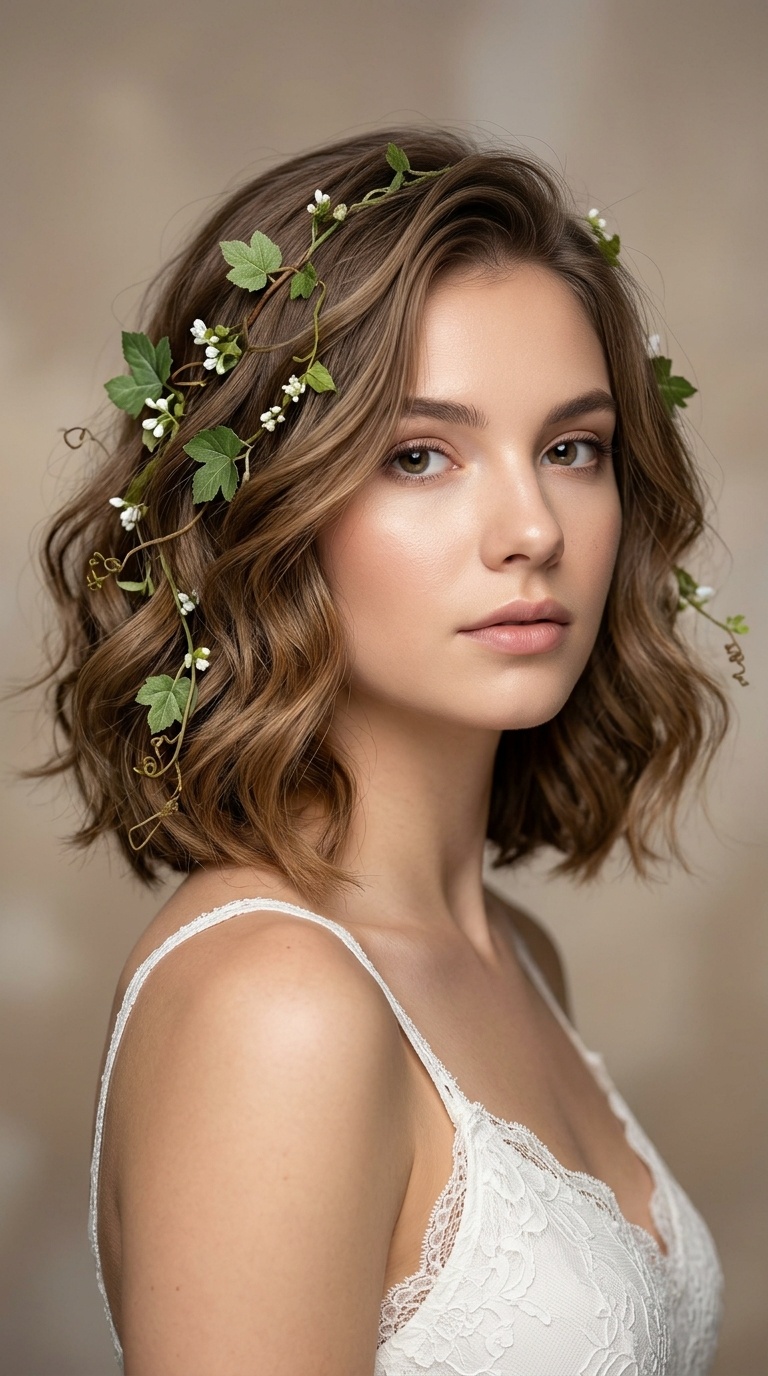 Romantic Wavy Lob with Vines