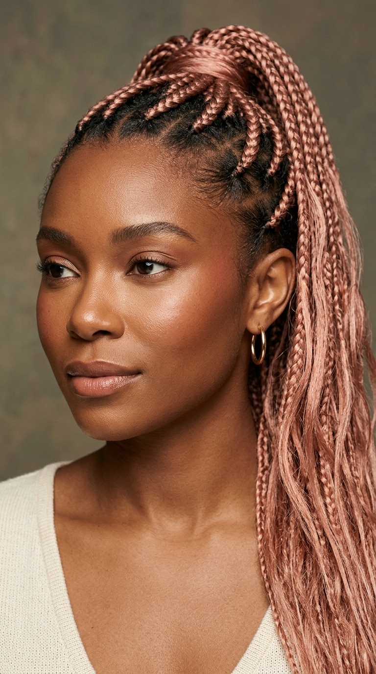 Rose Gold Braided Ponytail