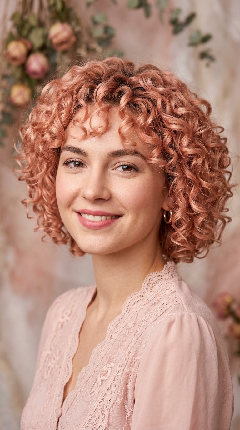 Rose Gold Tinted Curls