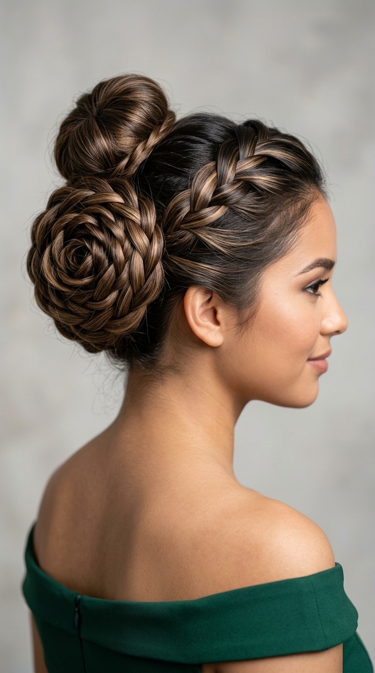 Rose-Shaped Braid Bun