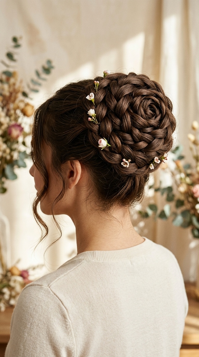 Rose-Shaped Braided Bun