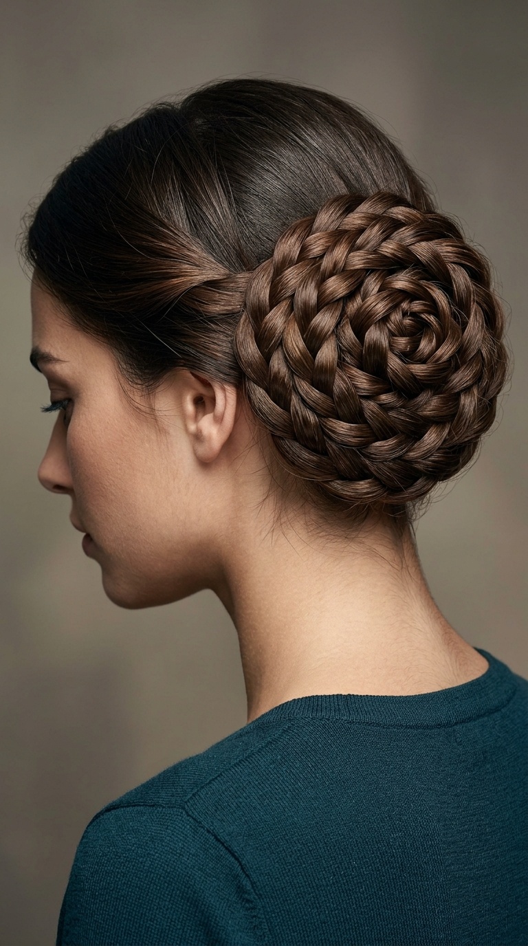 Rose-Shaped Braided Bun