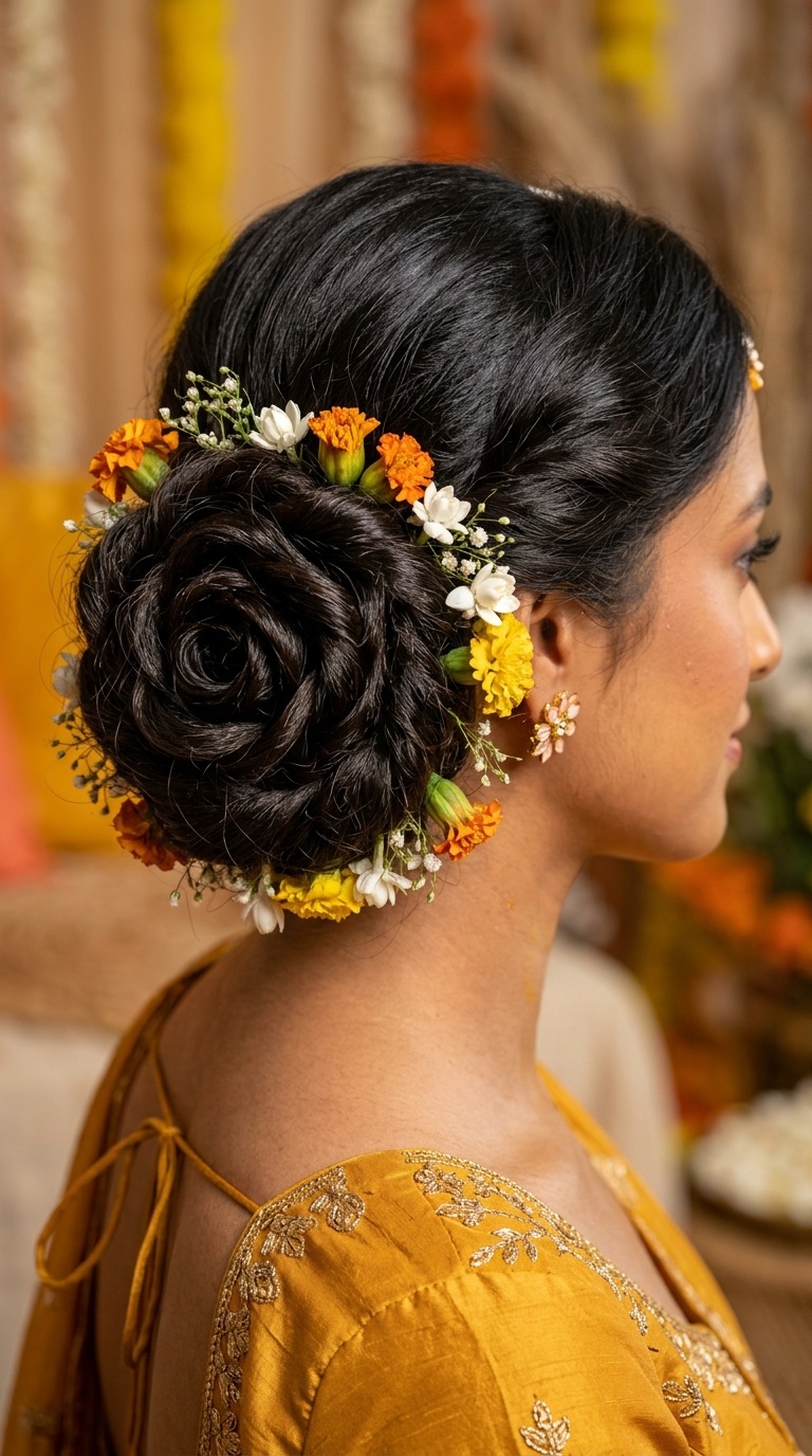 Rose-Shaped Hair Bun