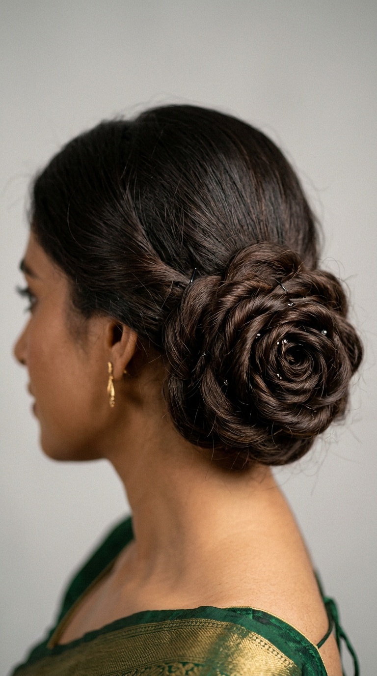 Rose-Shaped Low Bun