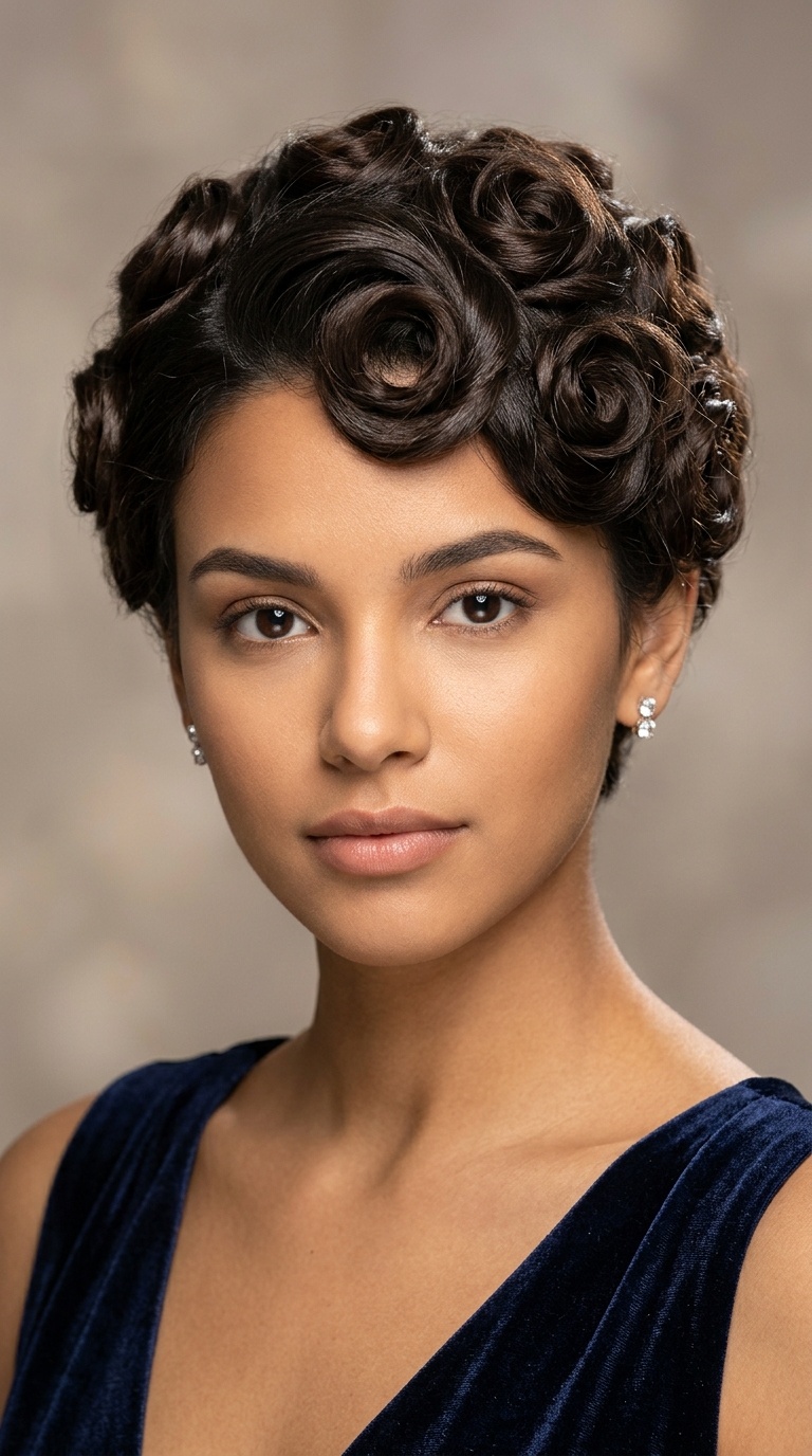 Rose-Shaped Pin Curls