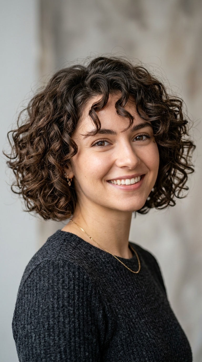 Round Curly Bob