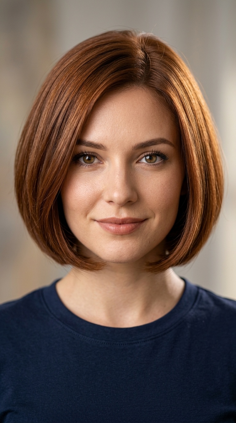 Rounded Auburn Bob