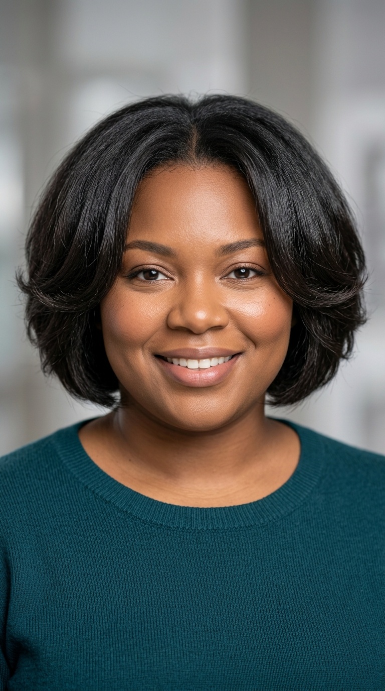 Rounded Bob with Face-Framing Layers