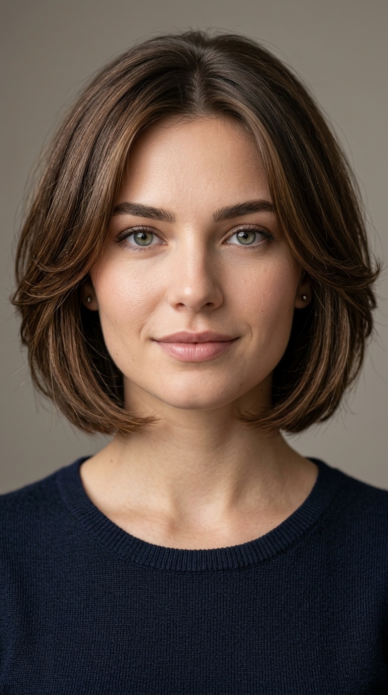 Rounded Bob with Layered Ends