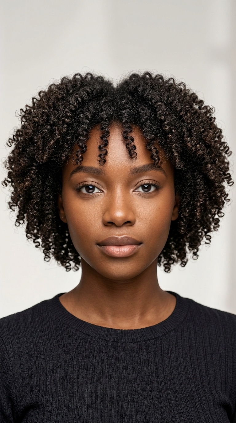 Rounded Coily Bob