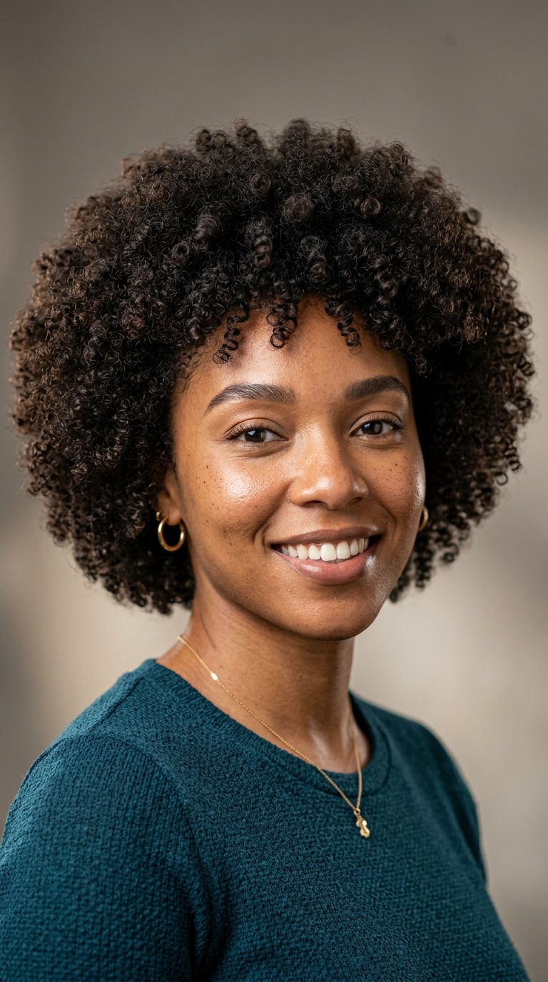 Rounded Curly Afro