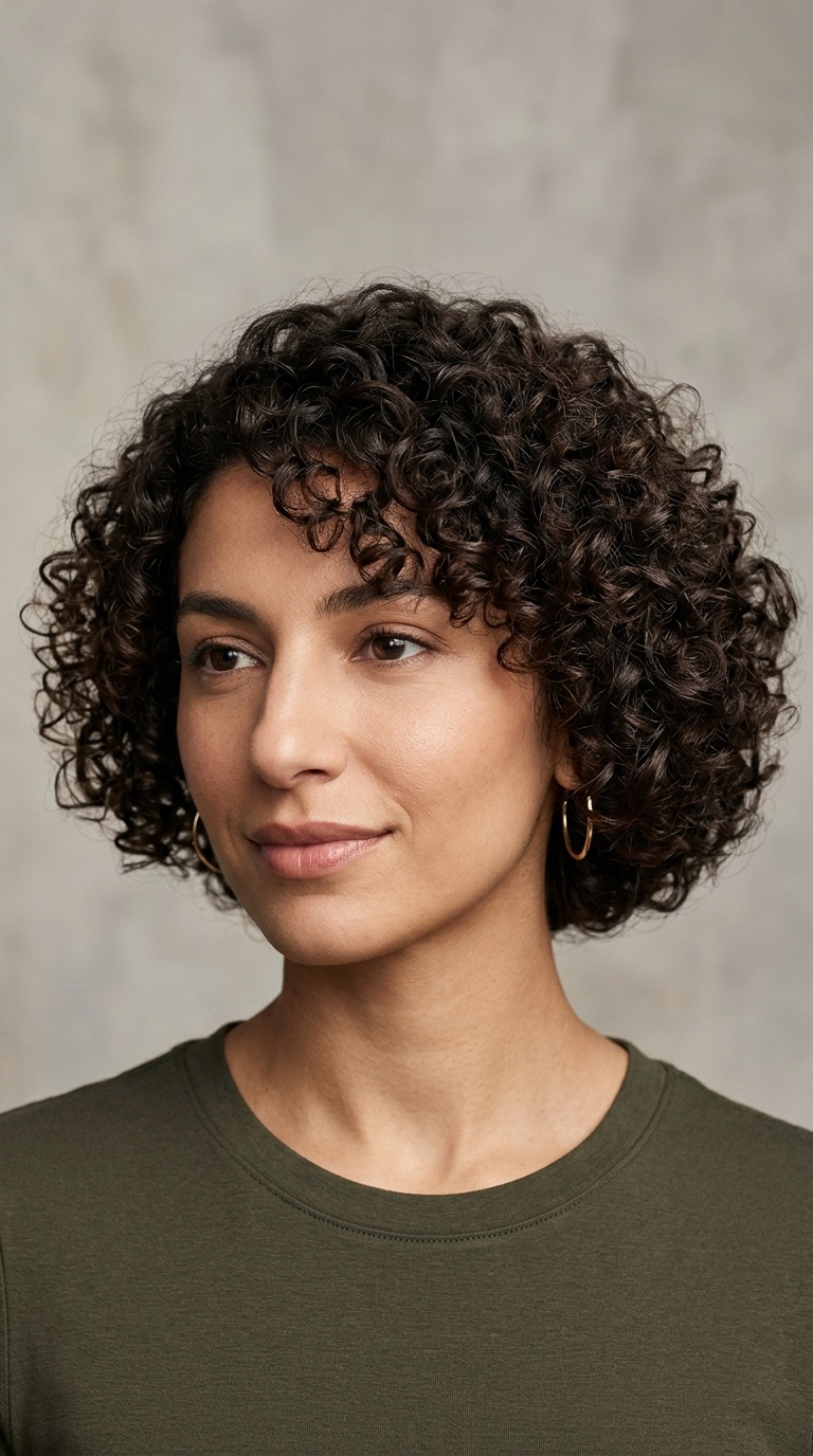 Rounded Curly Bob