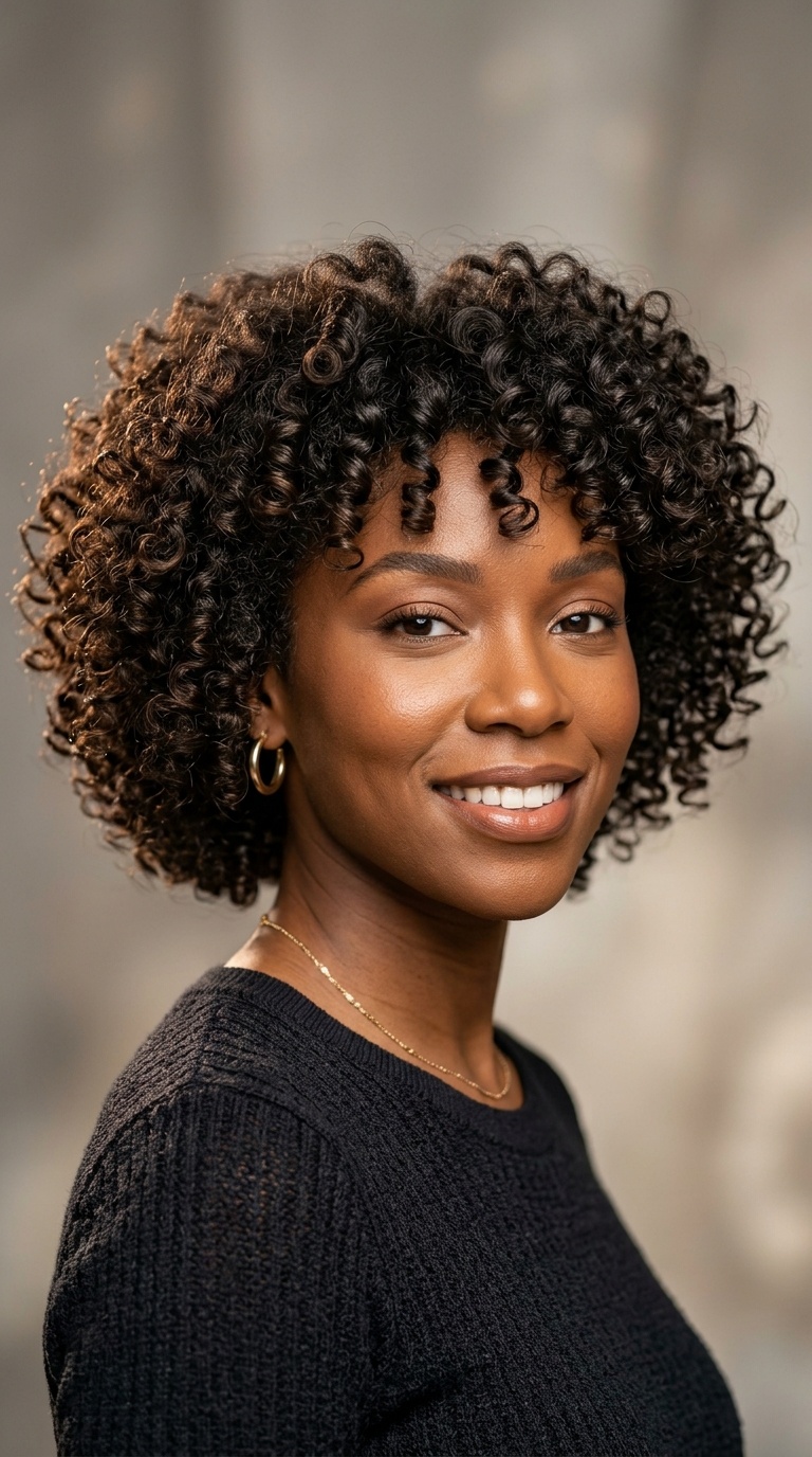 Rounded Curly Cut