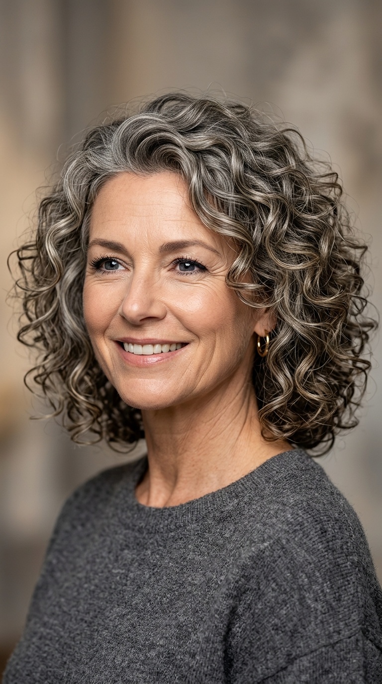 Rounded Layered Lob for Curly Texture