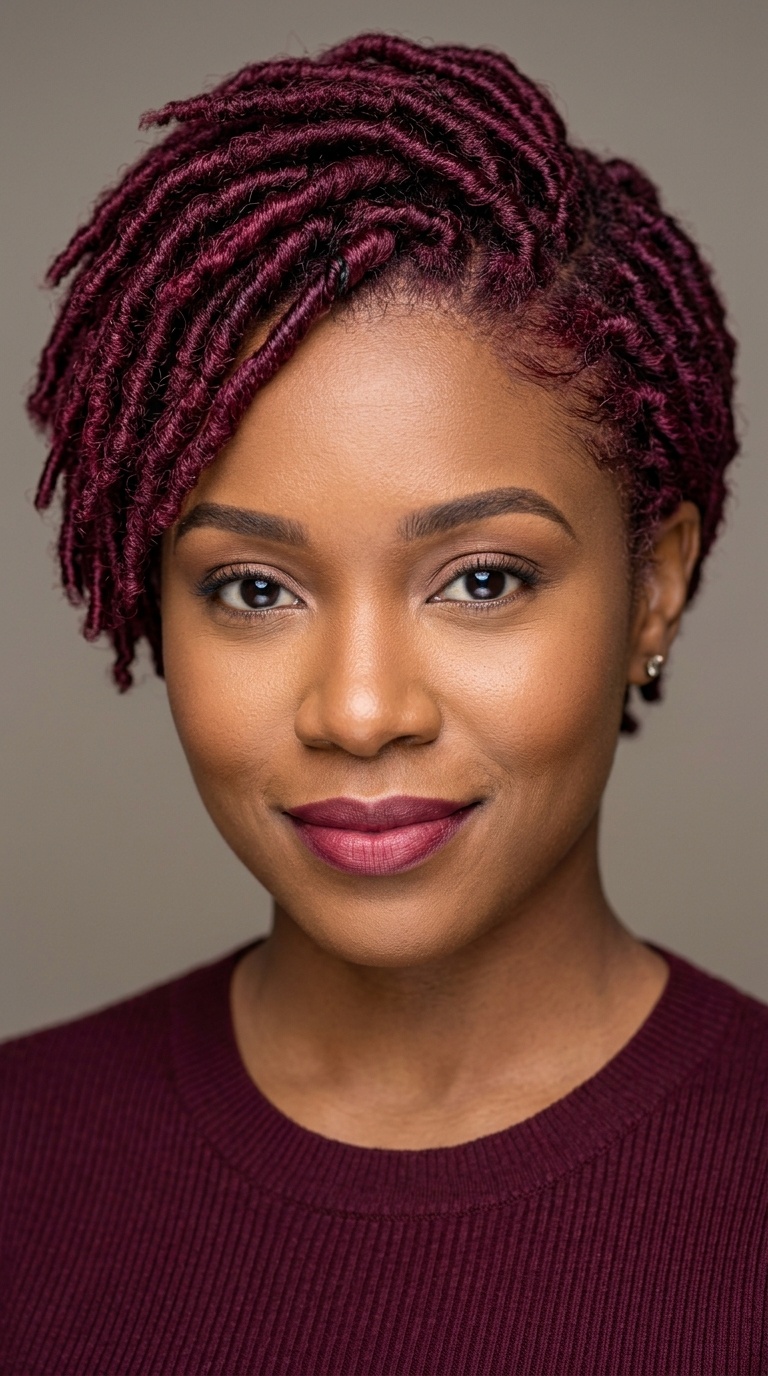 Royal Burgundy Cropped Locs