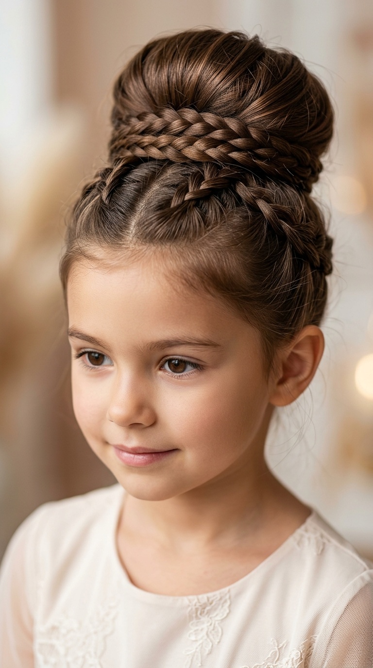 Royal High Bun with Braided Wrap