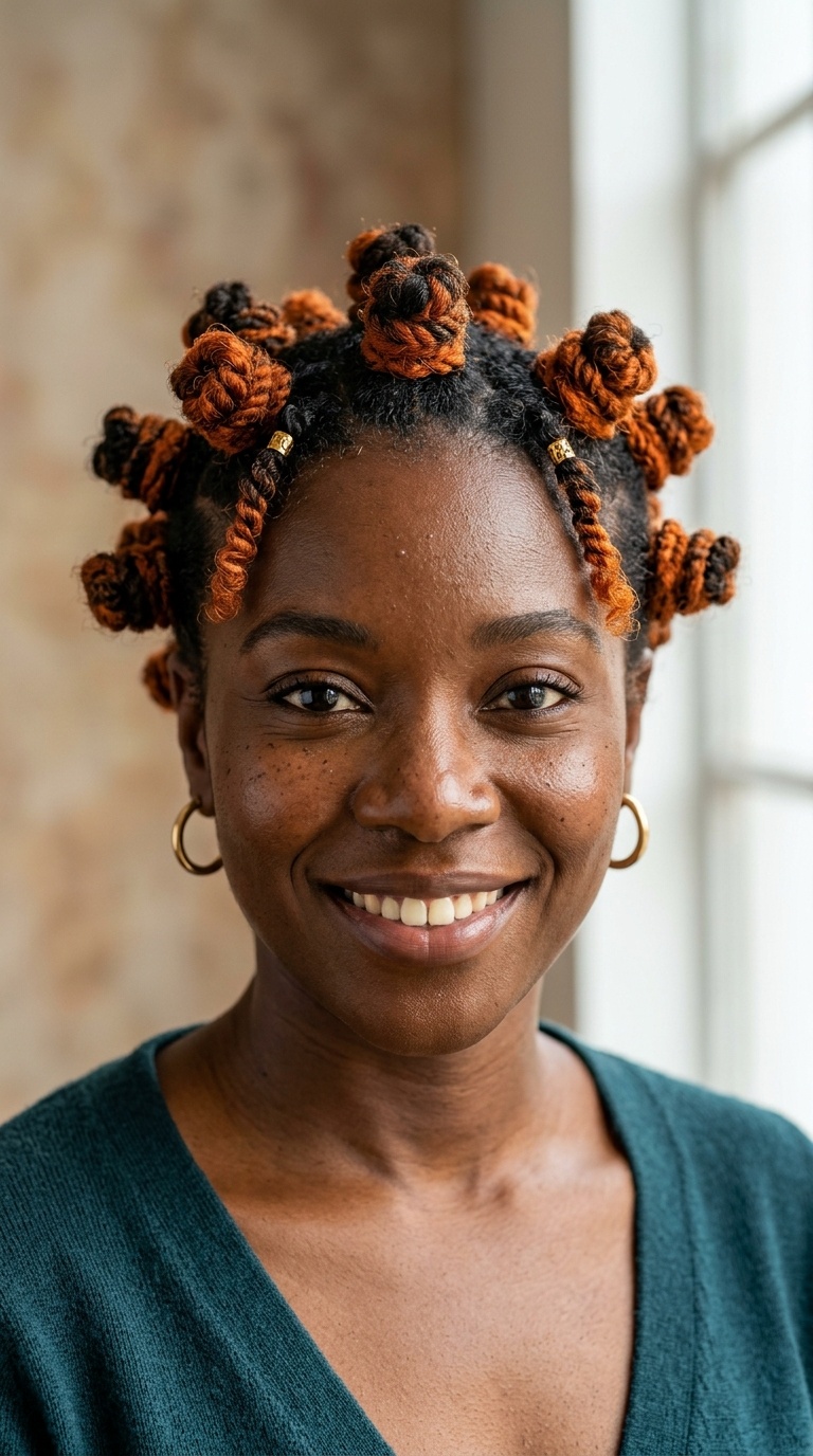 Rusty Carrot Bantu Knots