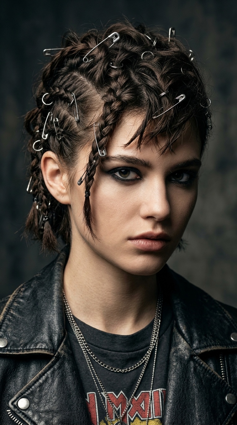 Safety Pin Accented Braids