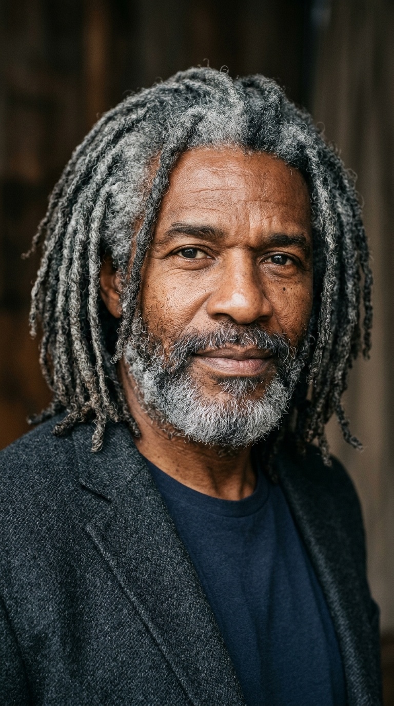 Salt and Pepper Rugged Locs