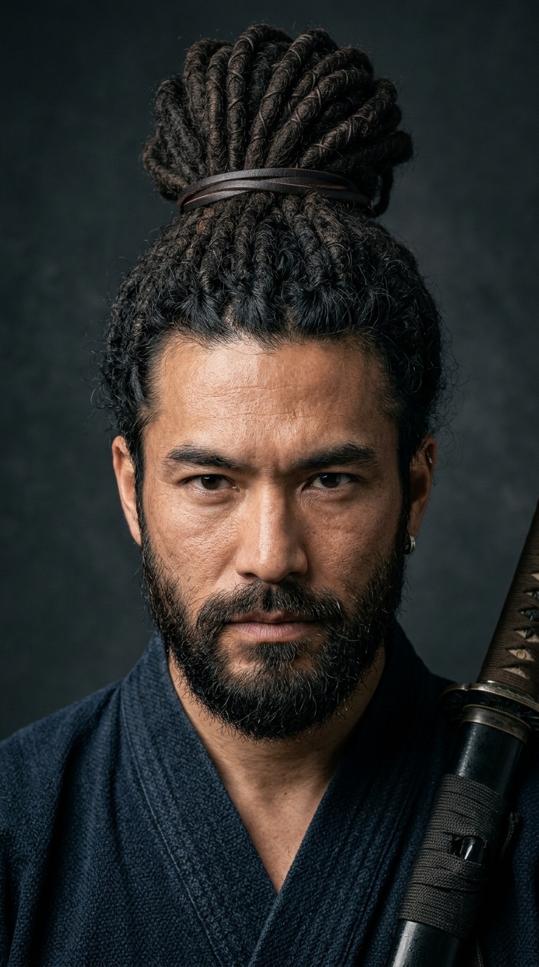 Samurai Bun with Bearded Symmetry