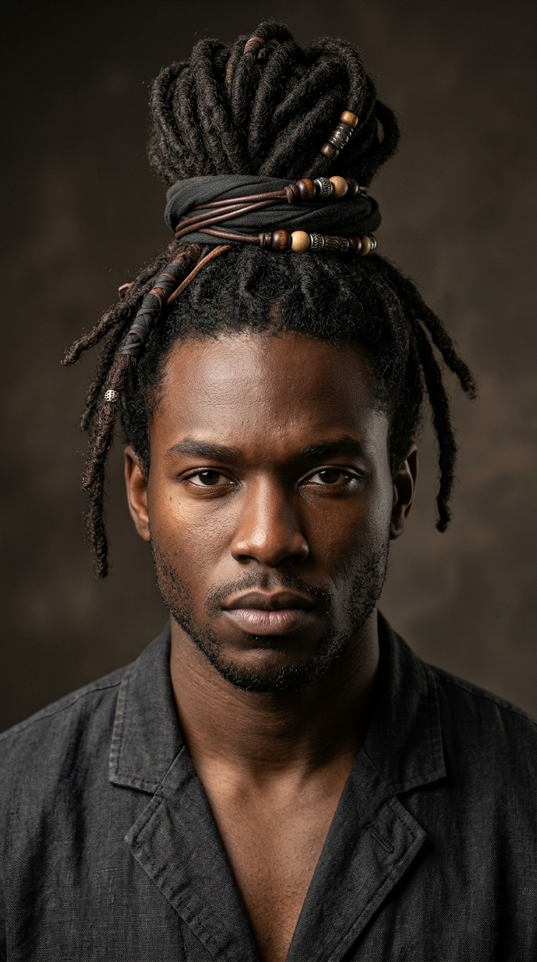 Samurai Bun with Loc Wraps