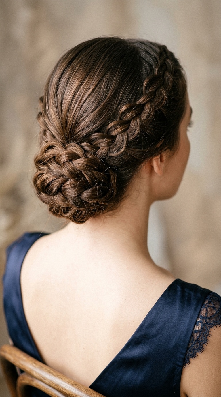 Scalloped Lace Braid with Low Bun