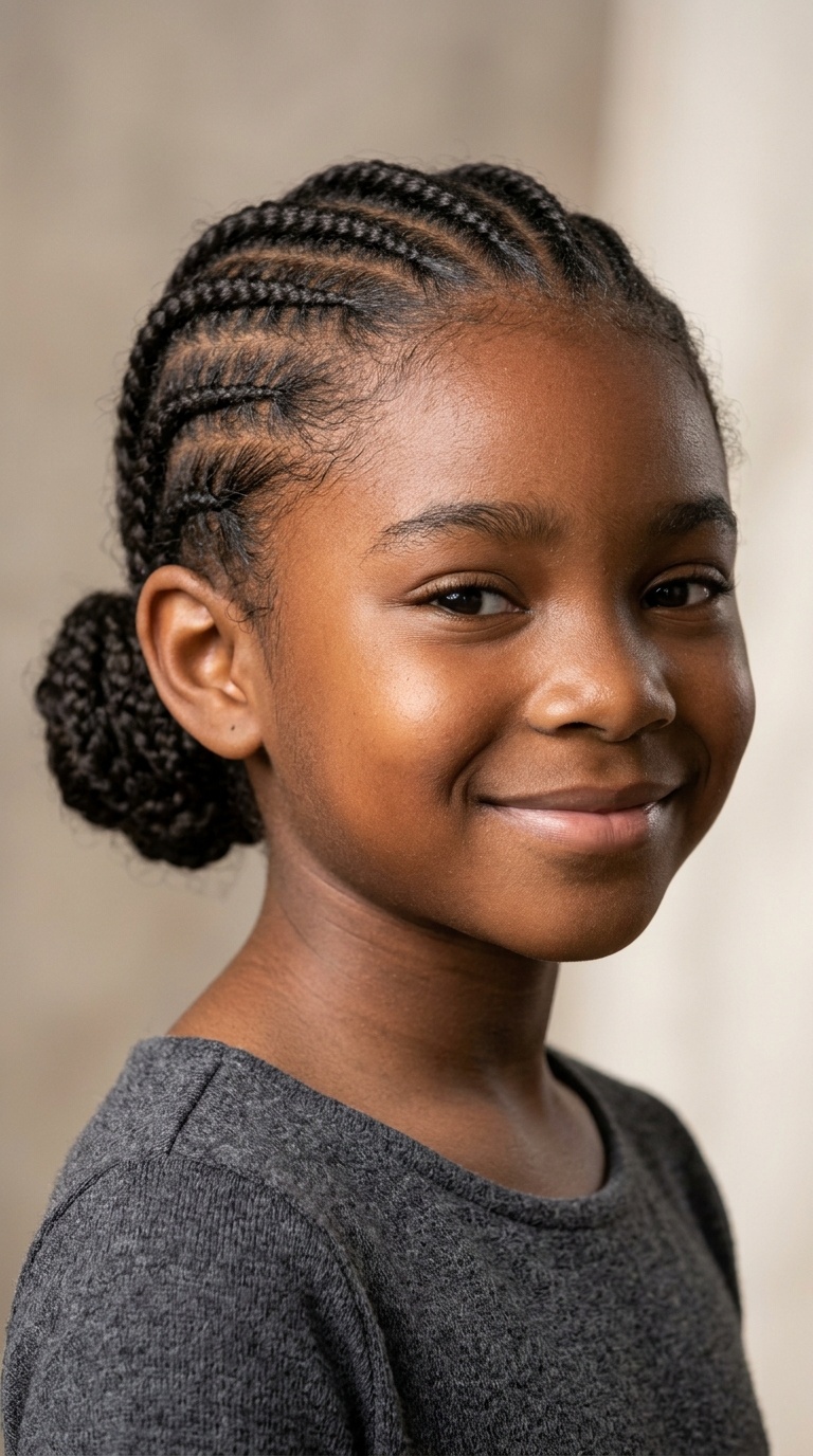 Scalp Braids with Low Bun